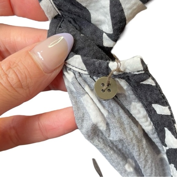 Everlane Black White Floral Seersucker Dress 3/4 Sleeve Pockets XXS - Picture 7 of 15